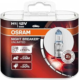 OSRAM H1 12V 55W 64150NBU Night Breaker Halogen Bulbs