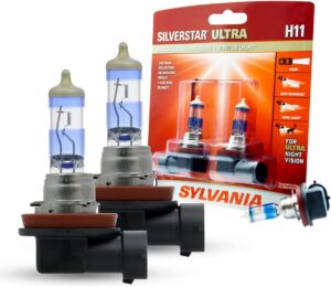 SYLVANIA H11 SilverStar Ultra Halogen Headlight Bulb, 2 Pack