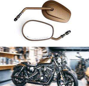 WTZMOTO Harley Motorcycle Mirrors, M8 Bronze Back View