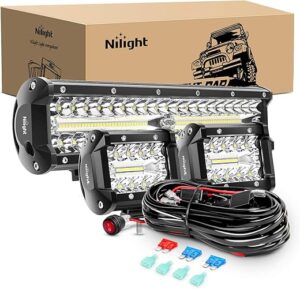Nilight LED Light Bar Set, 12 Inch 300W