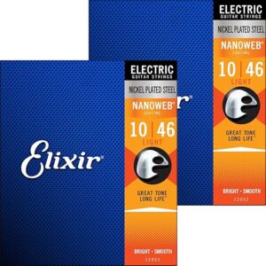 Elixir Light Nanoweb Electric Guitar Strings 2-Pack