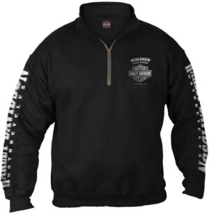 Harley-Davidson Men’s Lightning Crest 1/4 Zip Pullover
