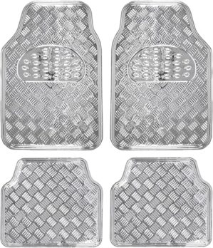 BDK Metallic Chrome All-Weather Car Mats Silver