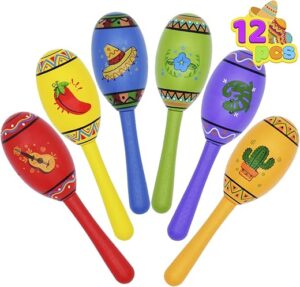 JOYIN Mini Wooden Fiesta Maracas 6 Designs