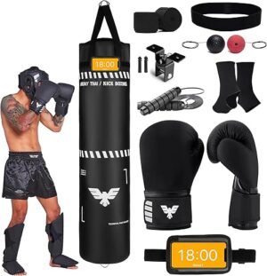 Elite Sports Muay Thai Punching Bag Set – Unfilled