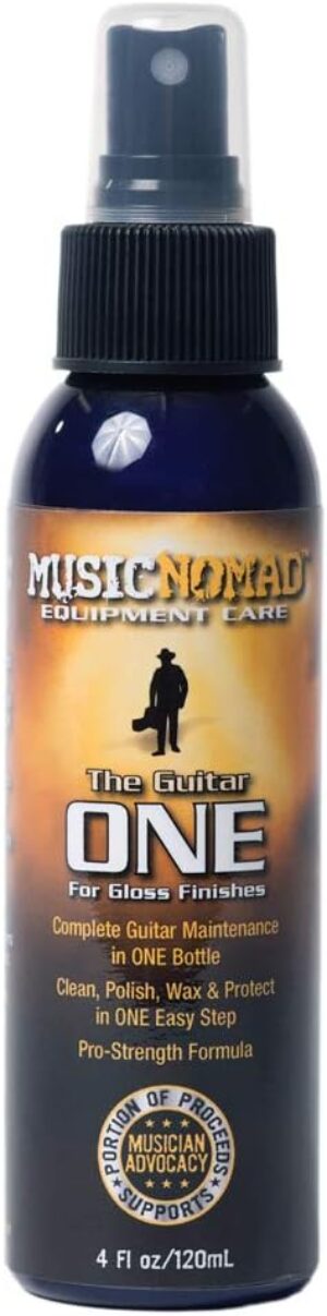 MusicNomad MusicNomad MN103 Guitar ONE All-in-1 Cleaner, Polish, and Wax, 4 oz., White