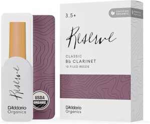 D'Addario Organic Reserve Bb Clarinet Reeds, 3.5+