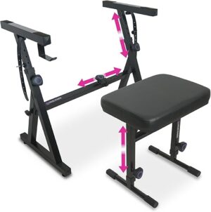 Liquid Stands Piano Keyboard Stand And Bench Set
