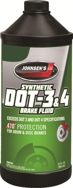 Johnsen’s Premium Synthetic DOT 3 & 4 Brake Fluid