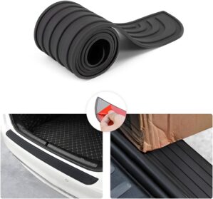 8sanlione Rear Bumper Protector Guard - Black Rubber