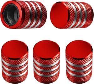 DECURCAR Red Tire Valve Stem Caps (5 Pack)