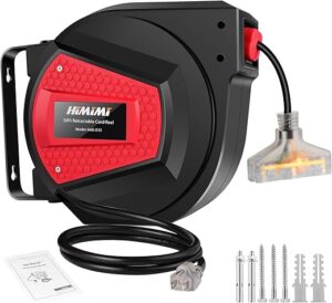 Himimi Retractable Extension Cord Reel, 50FT 14AWG