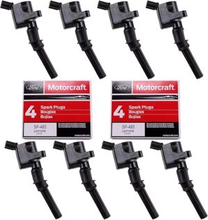 MAS Set Of 8 Ignition Coil DG508 And SP493 Spark Plug Compatible With Ford Lincoln Mercury