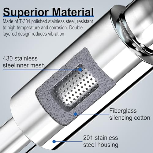 SINGARO Exhaust Muffler Stainless Steel Kit, Universal - Image 3