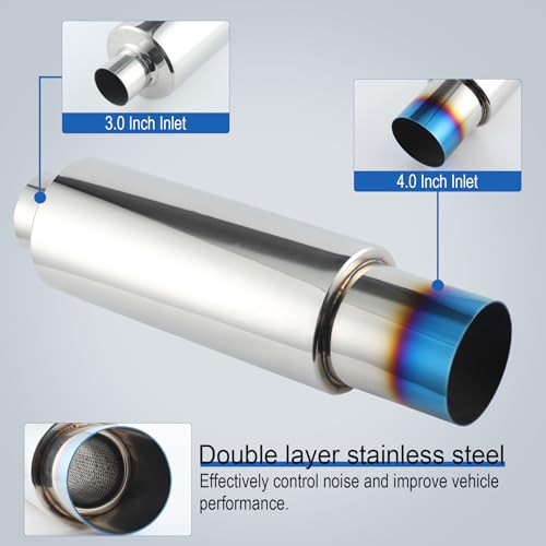 SINGARO Exhaust Muffler Stainless Steel Kit, Universal - Image 4
