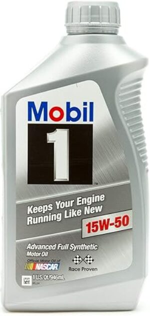 Mobil Supersyn Fully Synthetic Motor Oil, 15W-50, 201