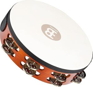 Meinl Percussion Traditional 10-Inch Wood Tambourine, 2 Row