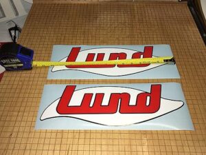 Lund Vintage Boat Pair Decals 70's SSV