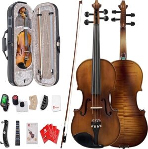 Vangoa Violin 4/4 Full Set, Solid Spruce Wood
