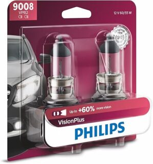 Philips automotive lighting VisionPlus 9008/H13 Headlight Bulb, 2 Pack