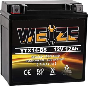 WEIZE YTX14-BS High Performance AGM Battery