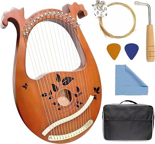 INKNOTE 16 Metal Strings Mahogany Lyre Harp