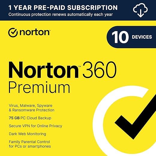Norton 2024 Antivirus for 10 Devices with VPN