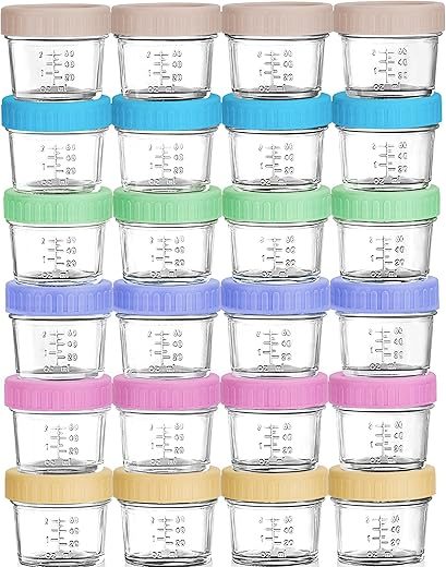 WILLDAN 24-Pack Glass Baby Food Storage Containers