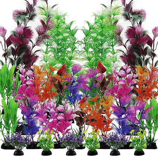 PietyPet 25 Pack Colorful Aquarium Plants Decor