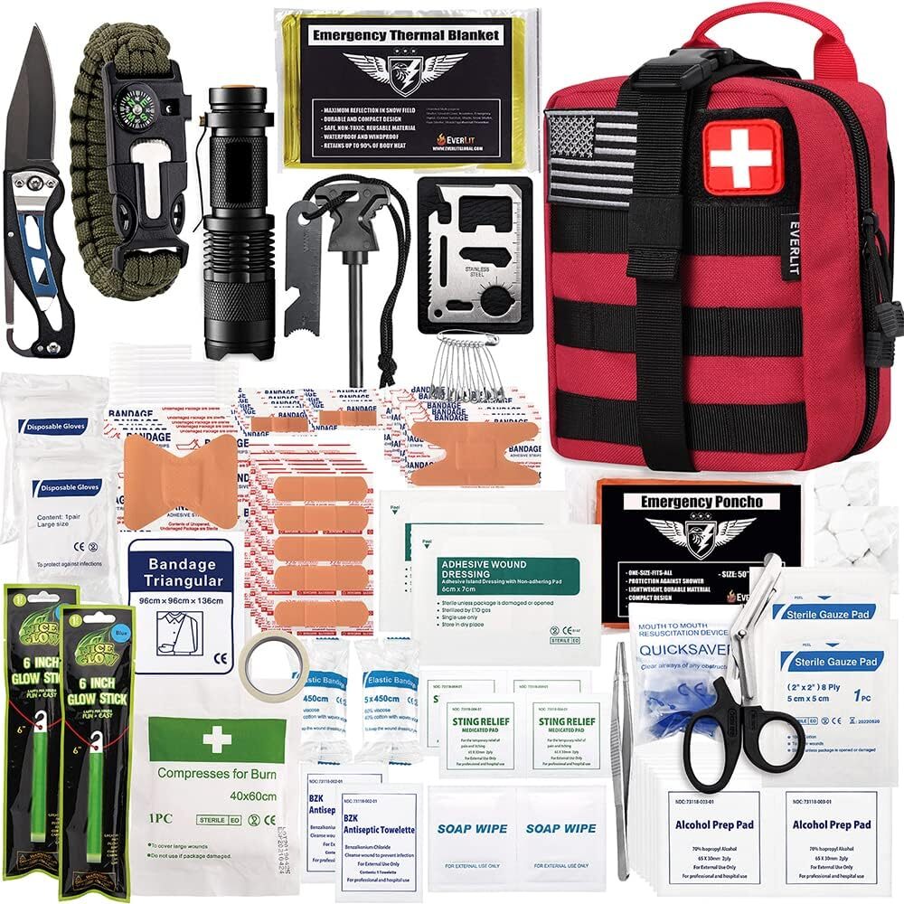 EVERLIT 250 Pieces Survival First Aid Kit