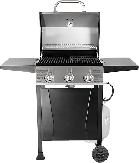 GRILLBOSS 3-Burner Outdoor BBQ Grill with Side Burner