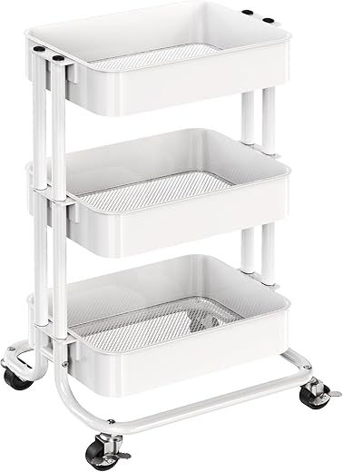 Pipishell 3 Tier Rolling Cart Organizer With Wheels