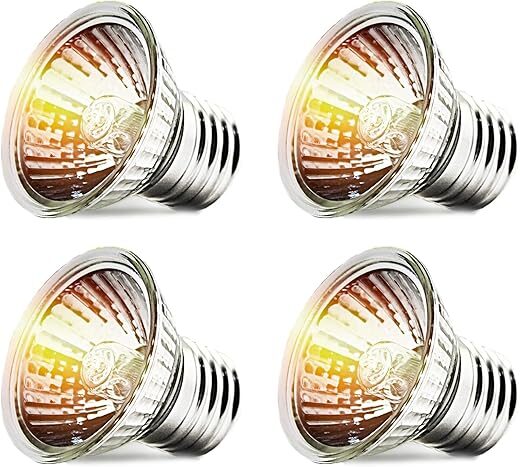 CALPALMY 4-Pack 25W UVA+UVB Reptile Heat Bulbs