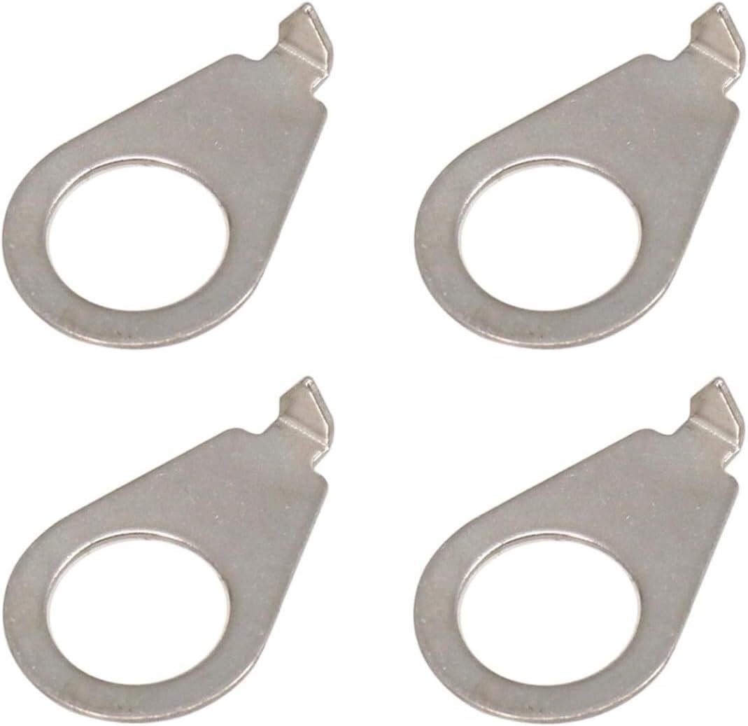 CCeCCe 4 Pack 3/8″ Guitar Knobs Pointer Indicator Plates Silver Guitar Control Knob Position Pointers 9.7MM Diameter Washers For Gibson LP Les Paul Electric Guitar Parts (Chrome Nickel)