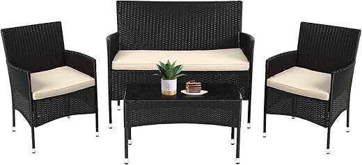 FDW 4-Piece Outdoor Rattan Garden Set