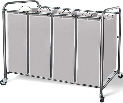 STORAGE MANIAC 4-Section Laundry Sorter with Wheels