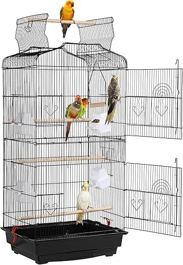 Yaheetech 41-inch Open Top Bird Cage for Parakeets and Small Parrots