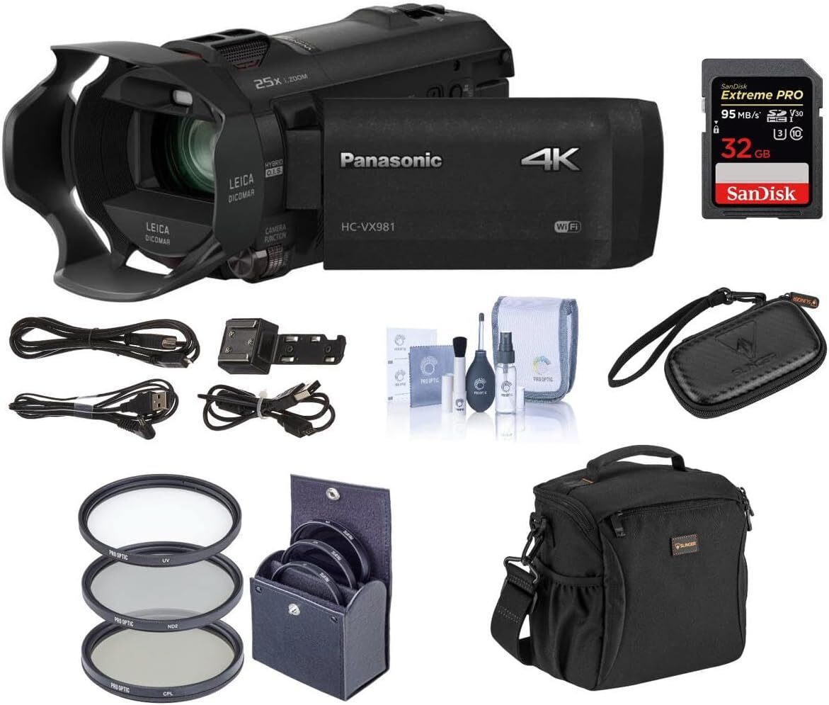 Panasonic 4K Ultra HD Camcorder HC-VX981K Bundle