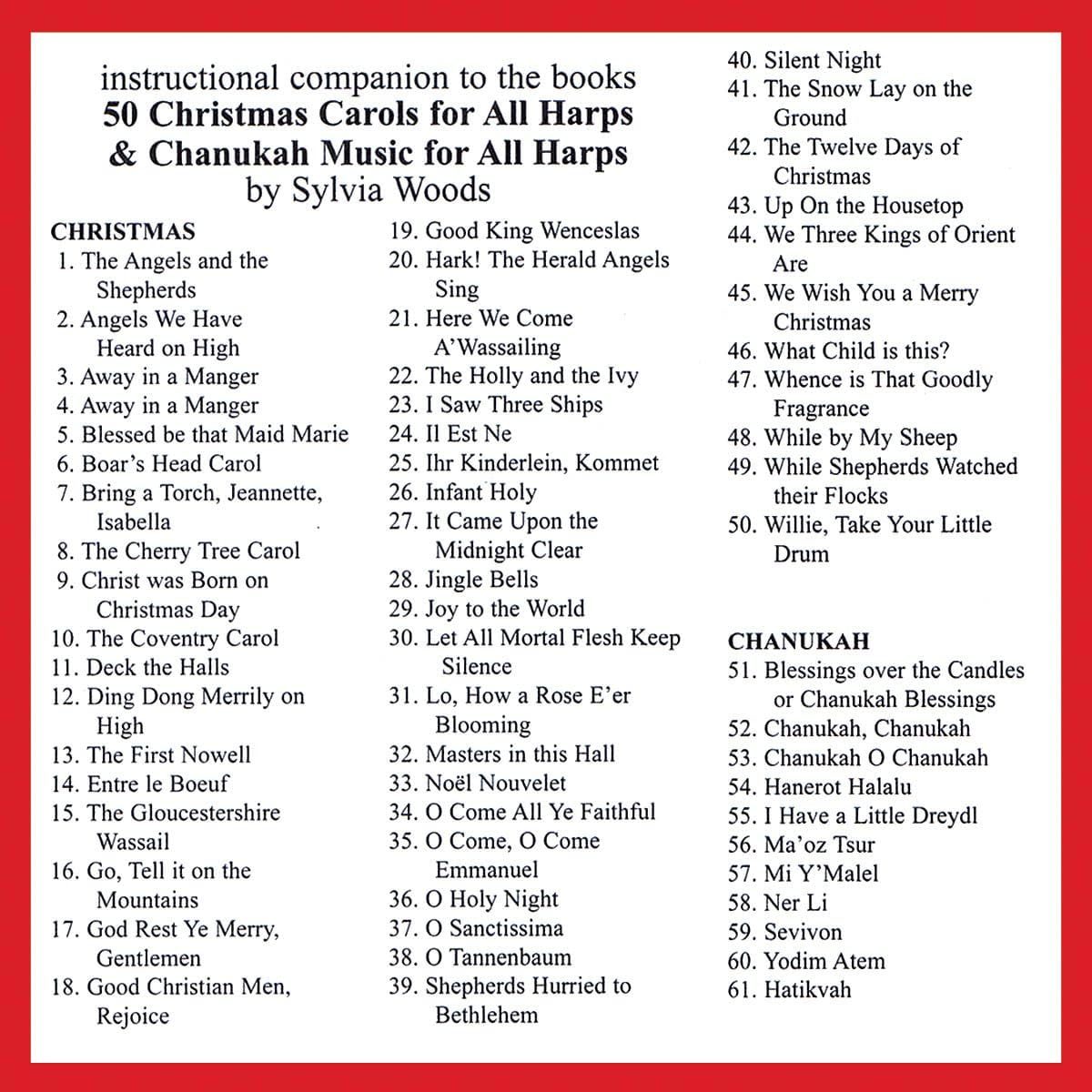 Hal Leonard 50 Christmas Carols For All Harps CD