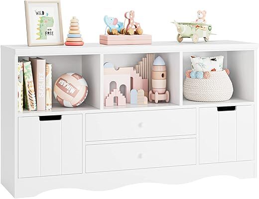 FOTOSOK 51.2″ Large Toy Storage Organizer with Drawers