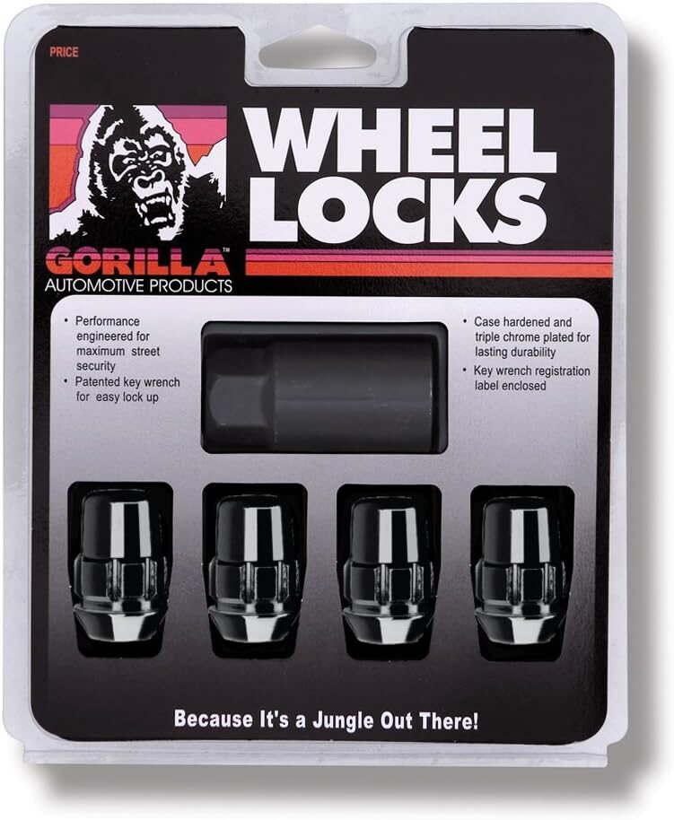 Gorilla Automotive Acorn Black Chrome Wheel Locks 71631NBC