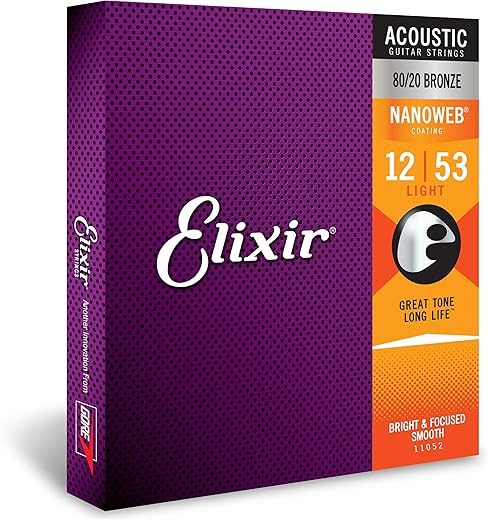 Elixir Acoustic Guitar Strings, 80/20 Bronze, Light 12-53