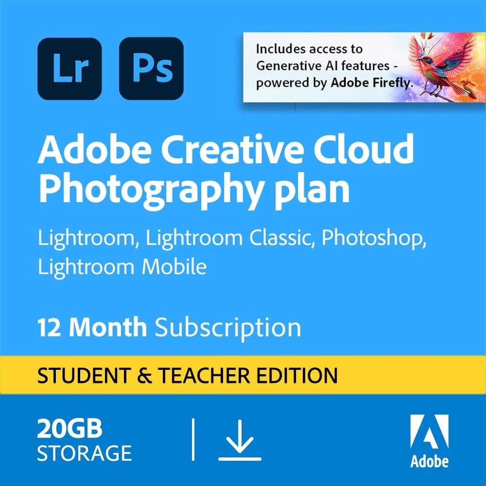 Adobe Adobe Creative Cloud Photography Plan 20GB: Photoshop + Lightroom