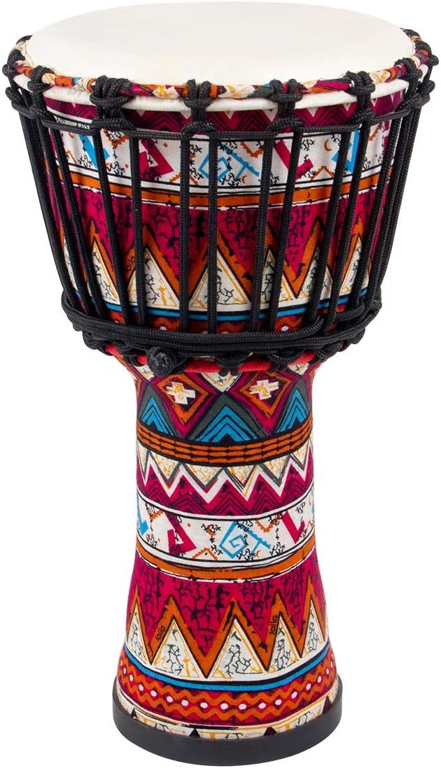 lotmusic African Djembe Drum, Standard 8” Red