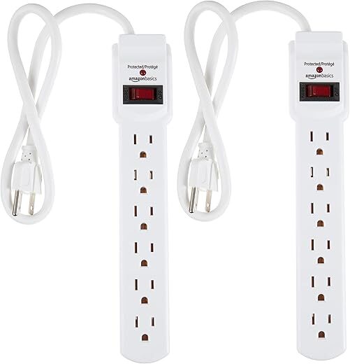 Amazon 6-Outlet Surge Protector, 2-Pack