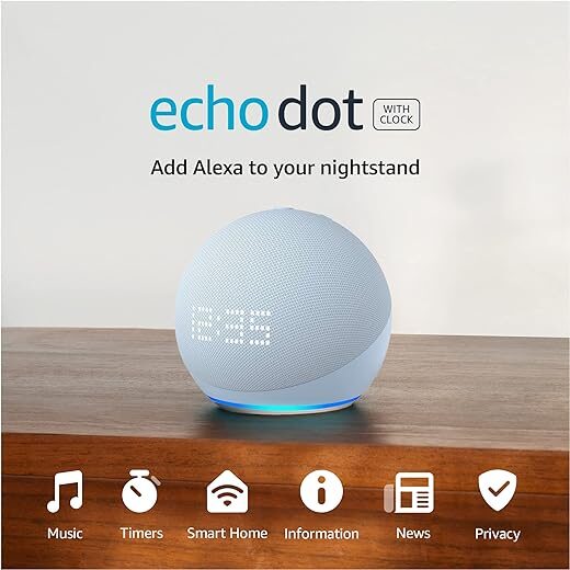 Amazon Echo Dot 5th Gen with Clock