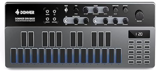 Donner Analog Bass Synthesizer, Essential B1, Classic Acid Sound