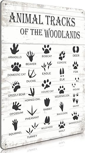 Shimeyao Animal Tracks Guide Sign Rustic Decor