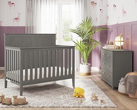 Child Craft Atwood Crib And Dresser Set, Lunar Gray