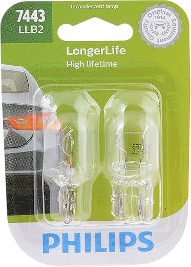 PHILIPS Automotive 7443 LongerLife Miniature Bulb, 2 Pack